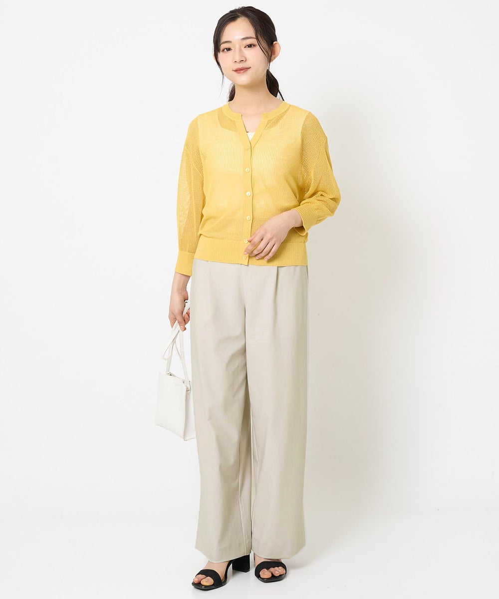 F1LGA55170 MK MICHEL KLEIN(小さいサイズ)(メゾン ドゥ サンク) 【小さいサイズ】ワイドストレート ストレッチプルオンパンツ/洗える ダークグレー