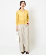 F1LGA55170 MK MICHEL KLEIN(小さいサイズ)(メゾン ドゥ サンク) 【小さいサイズ】ワイドストレート ストレッチプルオンパンツ/洗える ダークグレー
