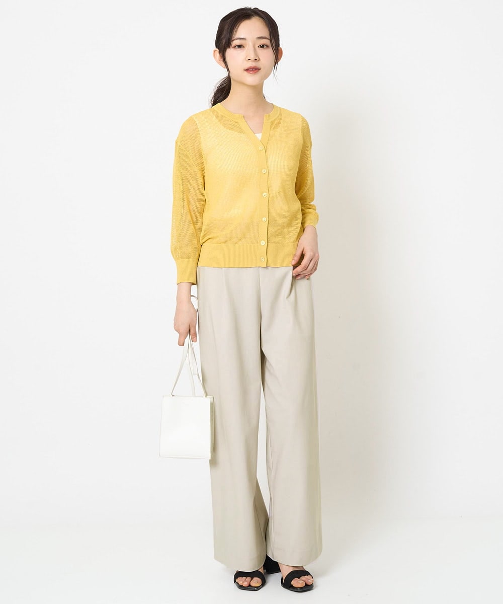 F1LGA55170 MK MICHEL KLEIN(小さいサイズ)(メゾン ドゥ サンク) 【小さいサイズ】ワイドストレート ストレッチプルオンパンツ/洗える ダークグレー