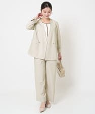 F1LGA55170 MK MICHEL KLEIN(小さいサイズ)(メゾン ドゥ サンク) 【小さいサイズ】ワイドストレート ストレッチプルオンパンツ/洗える ダークグレー