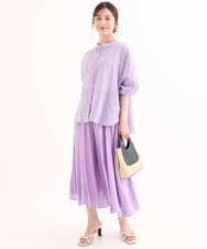 F1LGD03150 MK MICHEL KLEIN(小さいサイズ)(メゾン ドゥ サンク) 【小さいサイズ】[瞬美シリーズ/UVカット/接触冷感/洗える]サテンガウチョパンツ ラベンダー