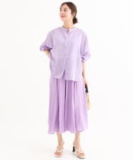 F1LGD03150 MK MICHEL KLEIN(小さいサイズ)(メゾン ドゥ サンク) 【小さいサイズ】[瞬美シリーズ/UVカット/接触冷感/洗える]サテンガウチョパンツ ラベンダー