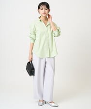 F1LGD21160 MK MICHEL KLEIN(小さいサイズ)(メゾン ドゥ サンク) 【小さいサイズ】TRストレッチワイドパンツ/洗える ライトグレー