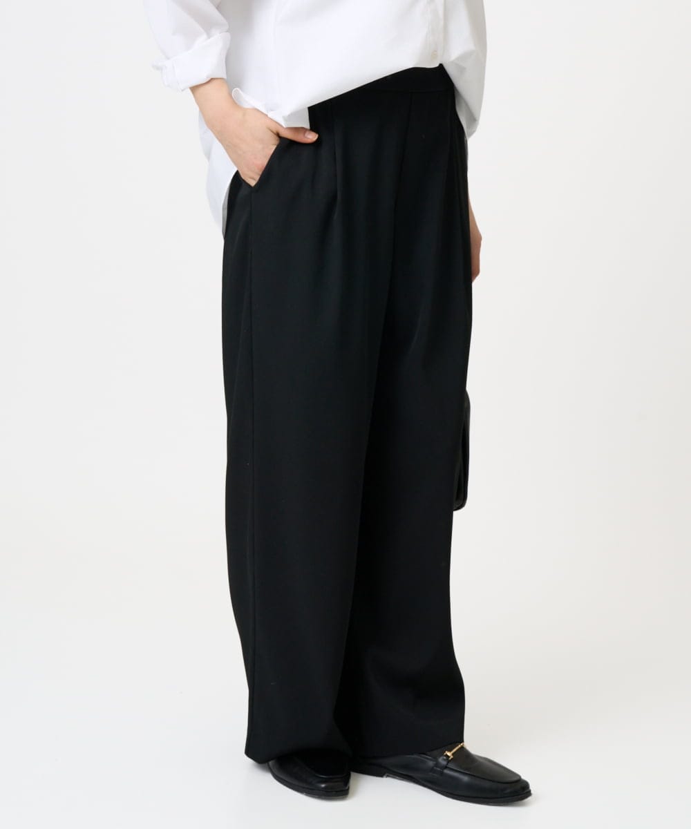 F1LGD21160 MK MICHEL KLEIN(小さいサイズ)(メゾン ドゥ サンク) 【小さいサイズ】TRストレッチワイドパンツ/洗える ライトグレー