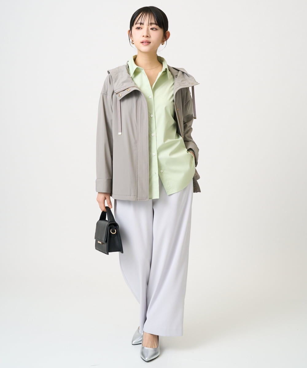 F1LGD21160 MK MICHEL KLEIN(小さいサイズ)(メゾン ドゥ サンク) 【小さいサイズ】TRストレッチワイドパンツ/洗える ライトグレー