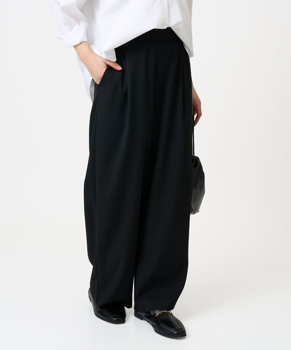 F1LGD21160 MK MICHEL KLEIN(小さいサイズ)(メゾン ドゥ サンク) 【小さいサイズ】TRストレッチワイドパンツ/洗える ライトグレー