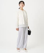 F1LGD21160 MK MICHEL KLEIN(小さいサイズ)(メゾン ドゥ サンク) 【小さいサイズ】TRストレッチワイドパンツ/洗える ライトグレー