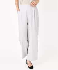 F1LGD21160 MK MICHEL KLEIN(小さいサイズ)(メゾン ドゥ サンク) 【小さいサイズ】TRストレッチワイドパンツ/洗える ライトグレー