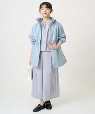 F1LGD26170 MK MICHEL KLEIN(小さいサイズ)(メゾン ドゥ サンク) 【小さいサイズ】サイドプリーツガウチョパンツ/洗える ライトブルー