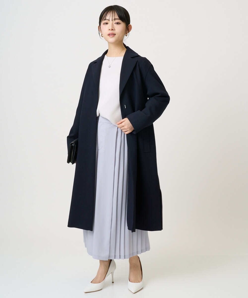 F1LGD26170 MK MICHEL KLEIN(小さいサイズ)(メゾン ドゥ サンク) 【小さいサイズ】サイドプリーツガウチョパンツ/洗える ライトブルー