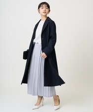 F1LGD26170 MK MICHEL KLEIN(小さいサイズ)(メゾン ドゥ サンク) 【小さいサイズ】サイドプリーツガウチョパンツ/洗える ライトブルー