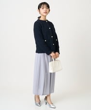 F1LGD26170 MK MICHEL KLEIN(小さいサイズ)(メゾン ドゥ サンク) 【小さいサイズ】サイドプリーツガウチョパンツ/洗える ライトブルー