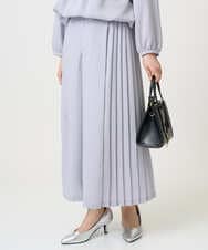 F1LGD26170 MK MICHEL KLEIN(小さいサイズ)(メゾン ドゥ サンク) 【小さいサイズ】サイドプリーツガウチョパンツ/洗える ライトブルー