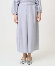 F1LGD26170 MK MICHEL KLEIN(小さいサイズ)(メゾン ドゥ サンク) 【小さいサイズ】サイドプリーツガウチョパンツ/洗える ライトブルー