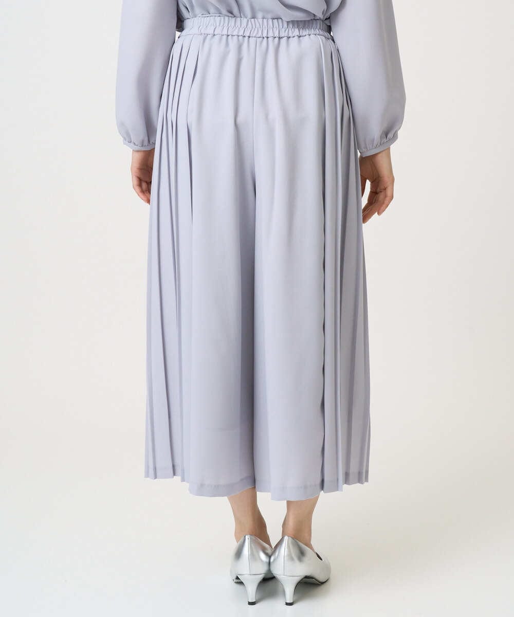 F1LGD26170 MK MICHEL KLEIN(小さいサイズ)(メゾン ドゥ サンク) 【小さいサイズ】サイドプリーツガウチョパンツ/洗える ライトブルー