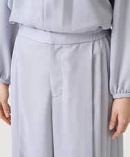 F1LGD26170 MK MICHEL KLEIN(小さいサイズ)(メゾン ドゥ サンク) 【小さいサイズ】サイドプリーツガウチョパンツ/洗える ライトブルー