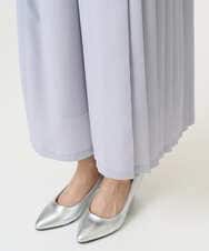 F1LGD26170 MK MICHEL KLEIN(小さいサイズ)(メゾン ドゥ サンク) 【小さいサイズ】サイドプリーツガウチョパンツ/洗える ライトブルー