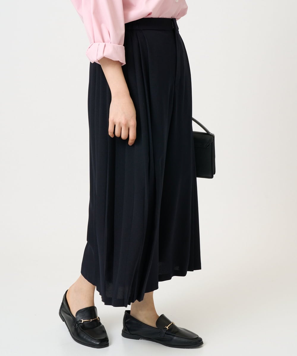 F1LGD26170 MK MICHEL KLEIN(小さいサイズ)(メゾン ドゥ サンク) 【小さいサイズ】サイドプリーツガウチョパンツ/洗える ライトブルー