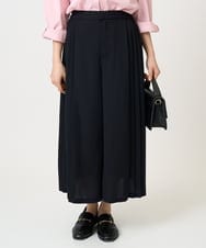 F1LGD26170 MK MICHEL KLEIN(小さいサイズ)(メゾン ドゥ サンク) 【小さいサイズ】サイドプリーツガウチョパンツ/洗える ネイビー