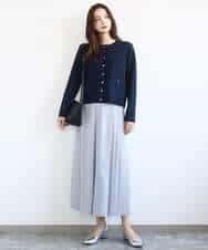 F1LGD26170 MK MICHEL KLEIN(小さいサイズ)(メゾン ドゥ サンク) 【小さいサイズ】サイドプリーツガウチョパンツ/洗える ネイビー