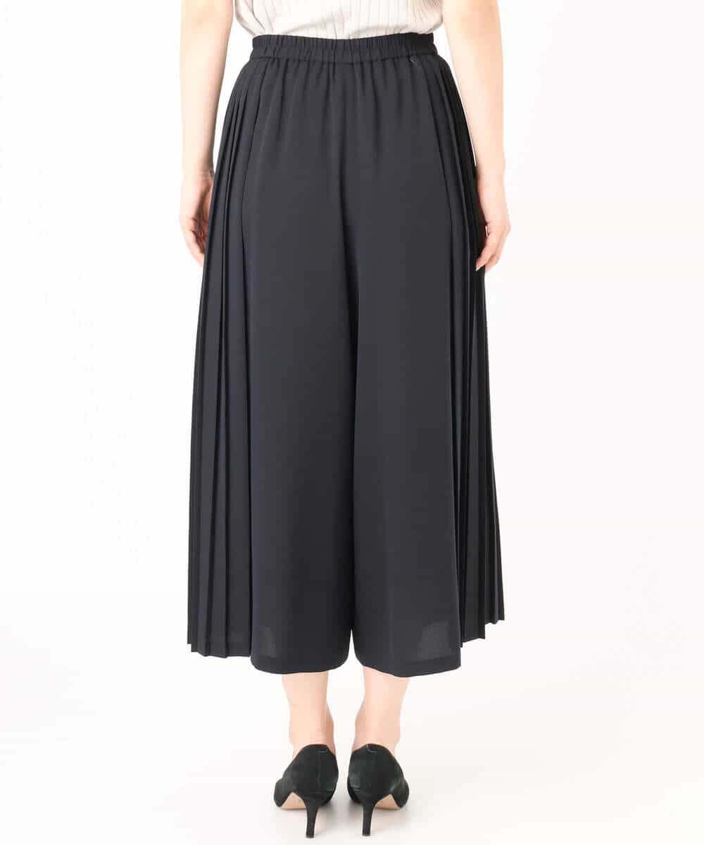 F1LGD26170 MK MICHEL KLEIN(小さいサイズ)(メゾン ドゥ サンク) 【小さいサイズ】サイドプリーツガウチョパンツ/洗える ネイビー