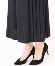 F1LGD26170 MK MICHEL KLEIN(小さいサイズ)(メゾン ドゥ サンク) 【小さいサイズ】サイドプリーツガウチョパンツ/洗える ネイビー