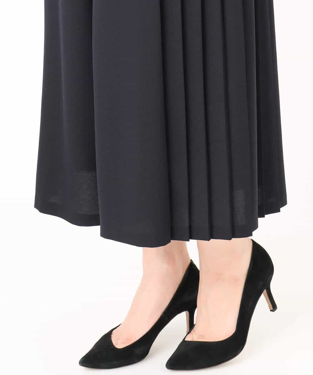 F1LGD26170 MK MICHEL KLEIN(小さいサイズ)(メゾン ドゥ サンク) 【小さいサイズ】サイドプリーツガウチョパンツ/洗える ネイビー