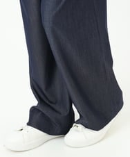 F1LGD30160 MK MICHEL KLEIN(小さいサイズ)(メゾン ドゥ サンク) 【小さいサイズ】[SANAGARAシリーズ]デニムライク ワイドパンツ/接触冷感/UVカット/洗濯機で洗える ネイビー