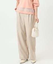 F1LGD30160 MK MICHEL KLEIN(小さいサイズ)(メゾン ドゥ サンク) 【小さいサイズ】[SANAGARAシリーズ]デニムライク ワイドパンツ/接触冷感/UVカット/洗濯機で洗える ネイビー