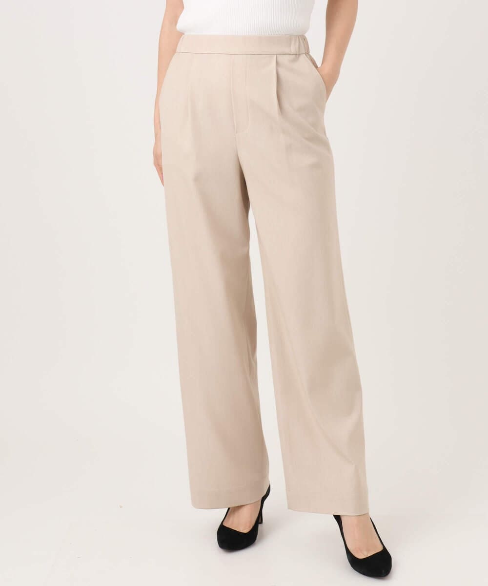 F1LGD30160 MK MICHEL KLEIN(小さいサイズ)(メゾン ドゥ サンク) 【小さいサイズ】[SANAGARAシリーズ]デニムライク ワイドパンツ/接触冷感/UVカット/洗濯機で洗える ネイビー