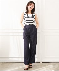 F1LGD30160 MK MICHEL KLEIN(小さいサイズ)(メゾン ドゥ サンク) 【小さいサイズ】[SANAGARAシリーズ]デニムライク ワイドパンツ/接触冷感/UVカット/洗濯機で洗える ネイビー