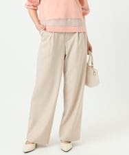 F1LGD30160 MK MICHEL KLEIN(小さいサイズ)(メゾン ドゥ サンク) 【小さいサイズ】[SANAGARAシリーズ]デニムライク ワイドパンツ/接触冷感/UVカット/洗濯機で洗える ネイビー