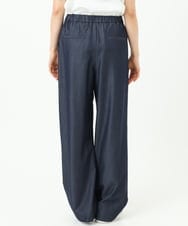 F1LGD30160 MK MICHEL KLEIN(小さいサイズ)(メゾン ドゥ サンク) 【小さいサイズ】[SANAGARAシリーズ]デニムライク ワイドパンツ/接触冷感/UVカット/洗濯機で洗える ネイビー