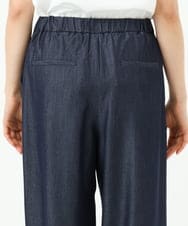 F1LGD30160 MK MICHEL KLEIN(小さいサイズ)(メゾン ドゥ サンク) 【小さいサイズ】[SANAGARAシリーズ]デニムライク ワイドパンツ/接触冷感/UVカット/洗濯機で洗える ネイビー