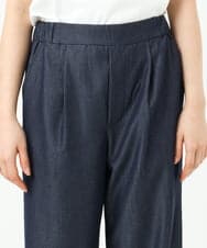 F1LGD30160 MK MICHEL KLEIN(小さいサイズ)(メゾン ドゥ サンク) 【小さいサイズ】[SANAGARAシリーズ]デニムライク ワイドパンツ/接触冷感/UVカット/洗濯機で洗える ネイビー