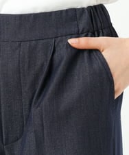 F1LGD30160 MK MICHEL KLEIN(小さいサイズ)(メゾン ドゥ サンク) 【小さいサイズ】[SANAGARAシリーズ]デニムライク ワイドパンツ/接触冷感/UVカット/洗濯機で洗える ネイビー