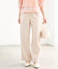 F1LGD30160 MK MICHEL KLEIN(小さいサイズ)(メゾン ドゥ サンク) 【小さいサイズ】[SANAGARAシリーズ]デニムライク ワイドパンツ/接触冷感/UVカット/洗濯機で洗える ベージュ