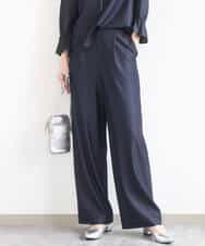 F1LGD30160 MK MICHEL KLEIN(小さいサイズ)(メゾン ドゥ サンク) 【小さいサイズ】[SANAGARAシリーズ]デニムライク ワイドパンツ/接触冷感/UVカット/洗濯機で洗える ネイビー