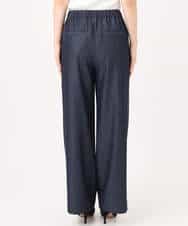 F1LGD30160 MK MICHEL KLEIN(小さいサイズ)(メゾン ドゥ サンク) 【小さいサイズ】[SANAGARAシリーズ]デニムライク ワイドパンツ/接触冷感/UVカット/洗濯機で洗える ネイビー