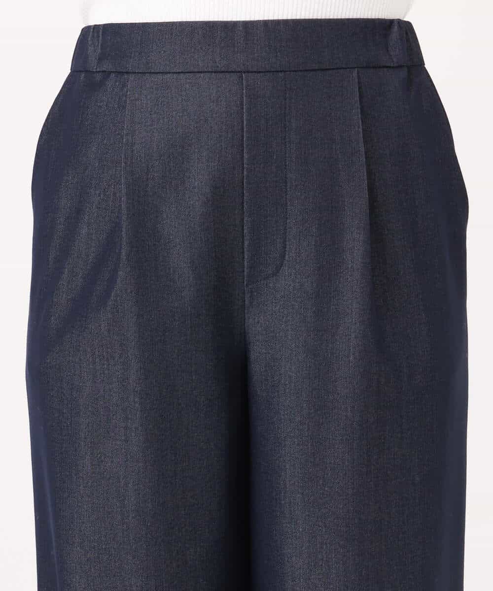 F1LGD30160 MK MICHEL KLEIN(小さいサイズ)(メゾン ドゥ サンク) 【小さいサイズ】[SANAGARAシリーズ]デニムライク ワイドパンツ/接触冷感/UVカット/洗濯機で洗える ネイビー