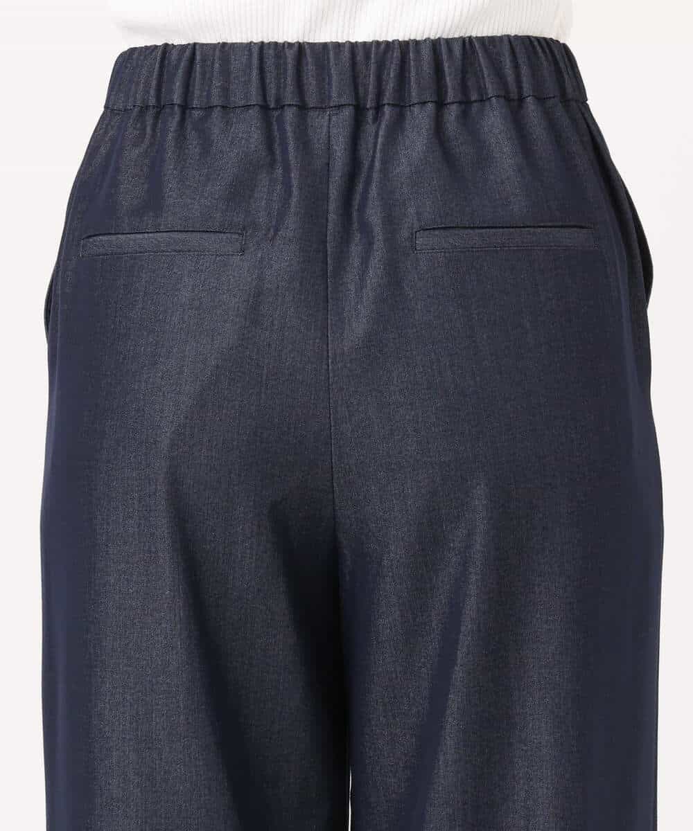 F1LGD30160 MK MICHEL KLEIN(小さいサイズ)(メゾン ドゥ サンク) 【小さいサイズ】[SANAGARAシリーズ]デニムライク ワイドパンツ/接触冷感/UVカット/洗濯機で洗える ネイビー