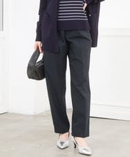 F1LGD33170 MK MICHEL KLEIN(小さいサイズ)(メゾン ドゥ サンク) 【小さいサイズ】ドライタッチストレッチ テーパードパンツ/イージーケア/洗濯機で洗える ネイビー