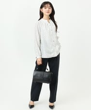 F1LGD33170 MK MICHEL KLEIN(小さいサイズ)(メゾン ドゥ サンク) 【小さいサイズ】ドライタッチストレッチ テーパードパンツ/イージーケア/洗濯機で洗える グレージュ