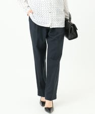 F1LGD33170 MK MICHEL KLEIN(小さいサイズ)(メゾン ドゥ サンク) 【小さいサイズ】ドライタッチストレッチ テーパードパンツ/イージーケア/洗濯機で洗える グレージュ