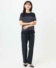 F1LGD33170 MK MICHEL KLEIN(小さいサイズ)(メゾン ドゥ サンク) 【小さいサイズ】ドライタッチストレッチ テーパードパンツ/イージーケア/洗濯機で洗える グレージュ