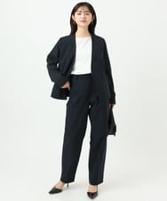 F1LGD33170 MK MICHEL KLEIN(小さいサイズ)(メゾン ドゥ サンク) 【小さいサイズ】ドライタッチストレッチ テーパードパンツ/イージーケア/洗濯機で洗える グレージュ