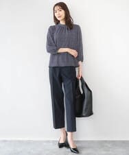 F1LGD33170 MK MICHEL KLEIN(小さいサイズ)(メゾン ドゥ サンク) 【小さいサイズ】ドライタッチストレッチ テーパードパンツ/イージーケア/洗濯機で洗える グレージュ