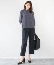 F1LGD33170 MK MICHEL KLEIN(小さいサイズ)(メゾン ドゥ サンク) 【小さいサイズ】ドライタッチストレッチ テーパードパンツ/イージーケア/洗濯機で洗える グレージュ