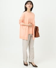 F1LGD33170 MK MICHEL KLEIN(小さいサイズ)(メゾン ドゥ サンク) 【小さいサイズ】ドライタッチストレッチ テーパードパンツ/イージーケア/洗濯機で洗える グレージュ