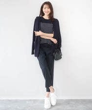 F1LGD33170 MK MICHEL KLEIN(小さいサイズ)(メゾン ドゥ サンク) 【小さいサイズ】ドライタッチストレッチ テーパードパンツ/イージーケア/洗濯機で洗える グレージュ